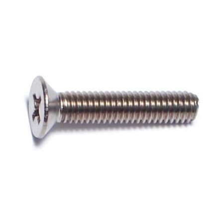 M4-0.70 X 20 Mm Phillips Flat Machine Screw, Plain A2 Stainless Steel, 100 PK